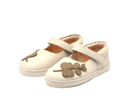 Ronja Ballerinas | Eucalyptus | Cream Betting Leather