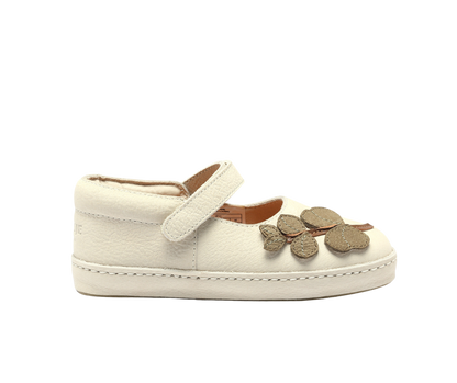 Ronja Ballerinas | Eucalyptus | Cream Betting Leather