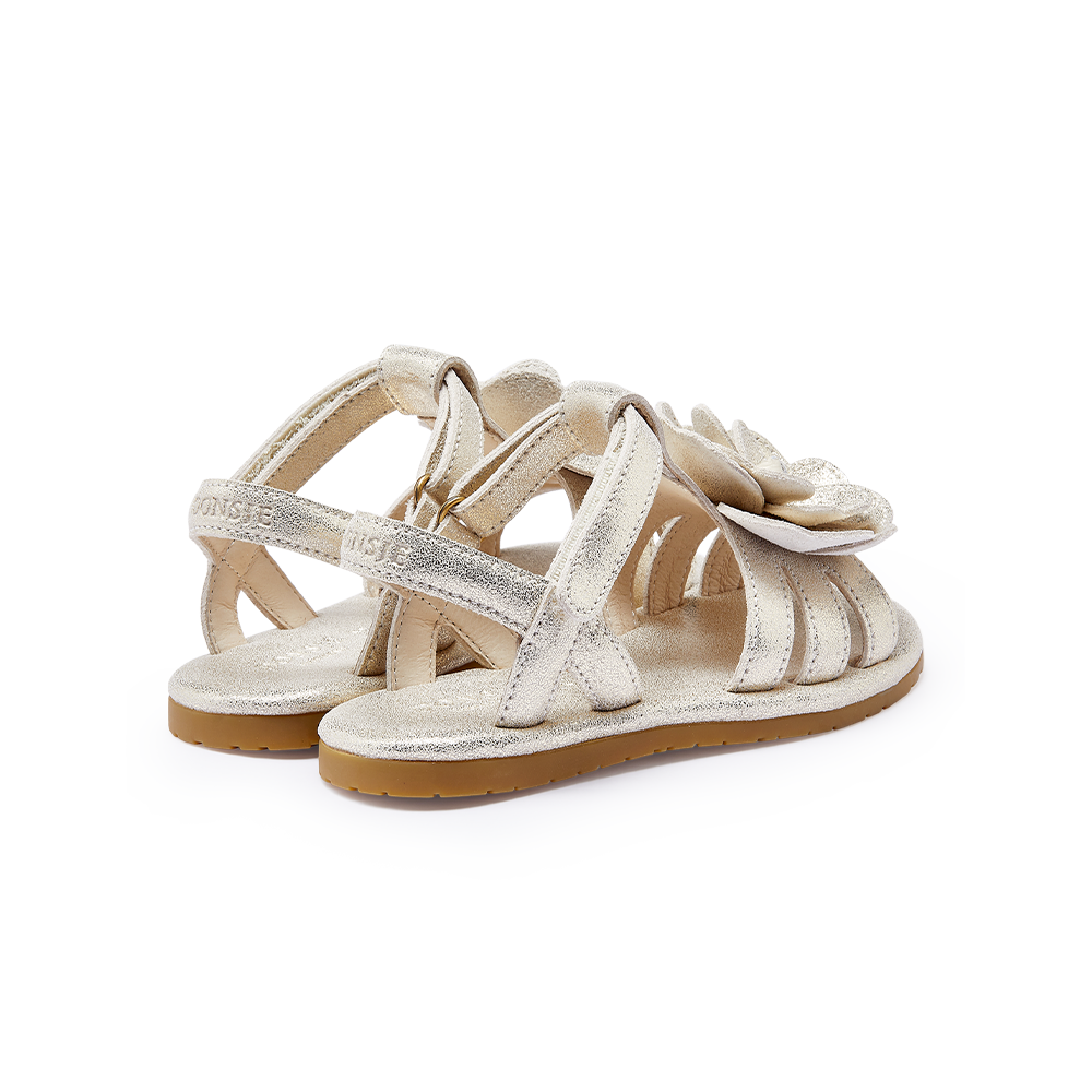 Iles Fields Sandals | Shimmer Buttercup | Silver Metallic Leather