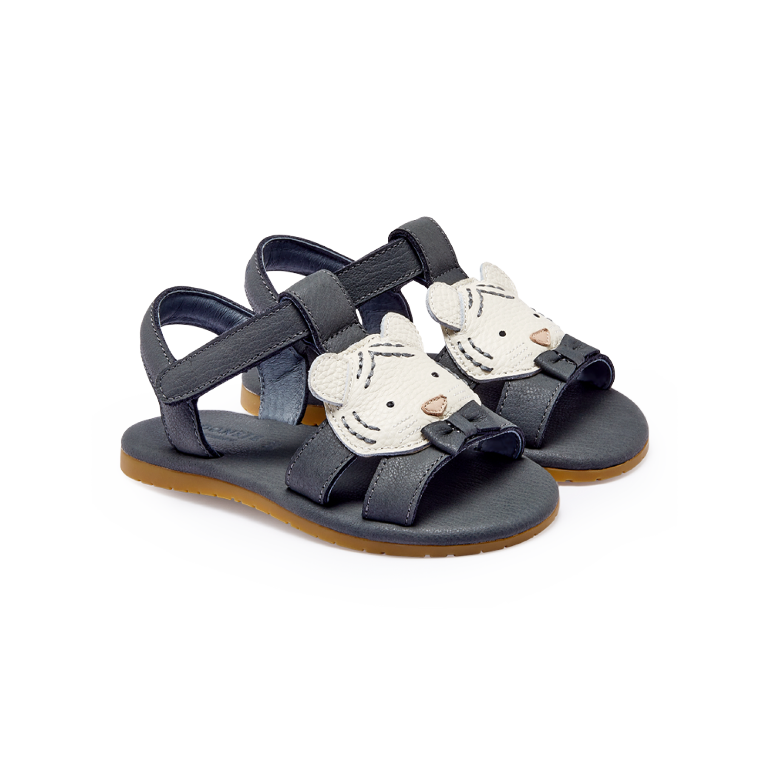 Dhalo Sandals | Festive White Tiger | Petrol Leather
