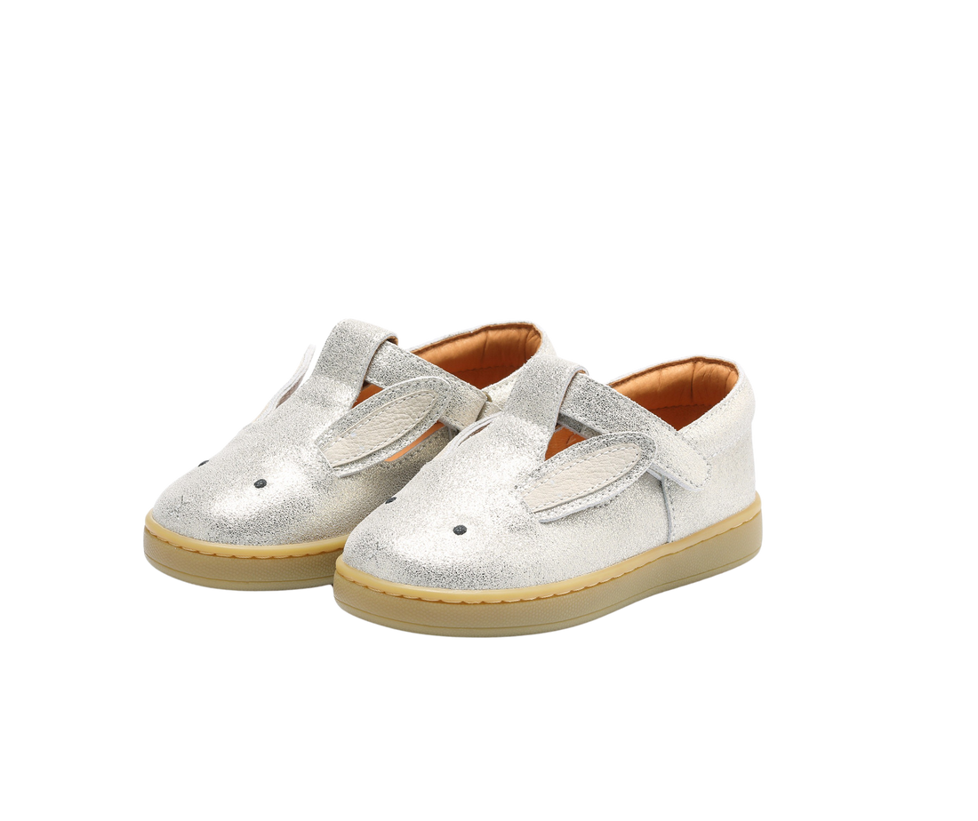 Qesterre Shoes | Bunny | Silver Metallic Leather