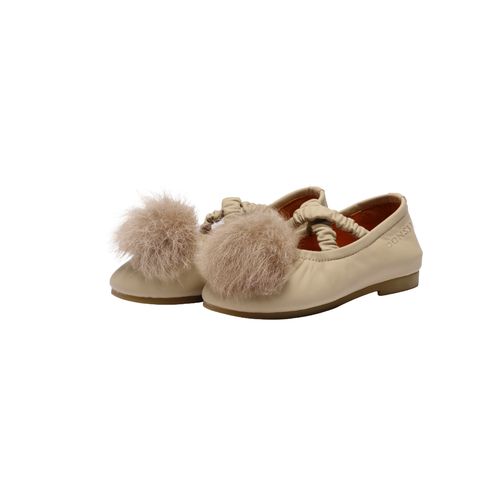 Izebella Ballerinas | Ivory Sheep Leather