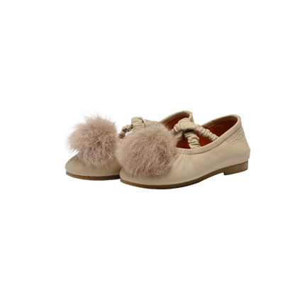 Izebella Ballerinas | Ivory Sheep Leather
