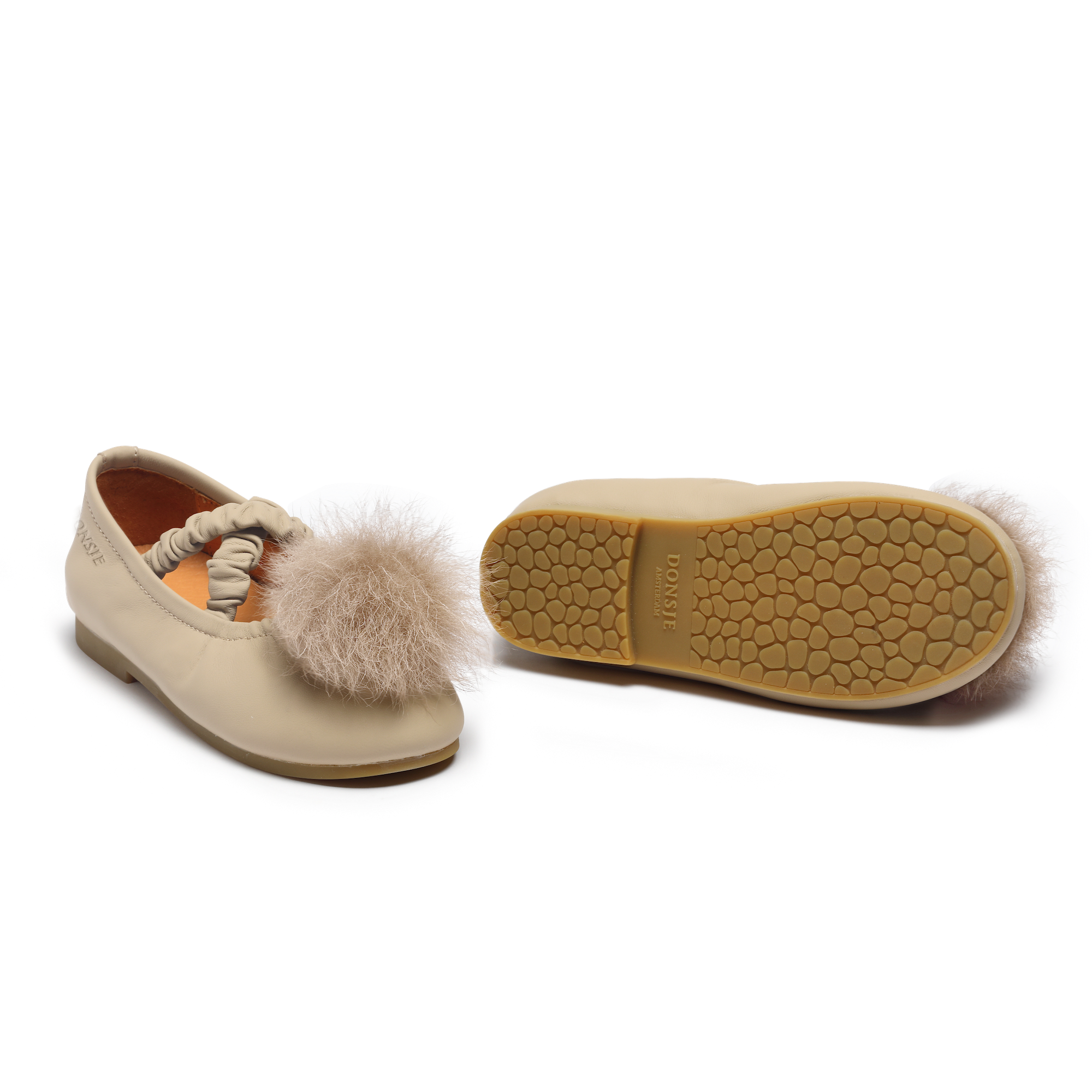 Izebella Ballerinas | Ivory Sheep Leather