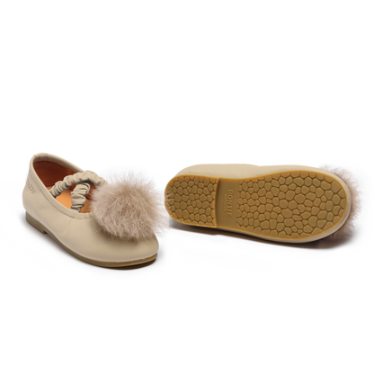 Izebella Ballerinas | Ivory Sheep Leather