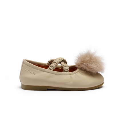 Izebella Ballerinas | Ivory Sheep Leather