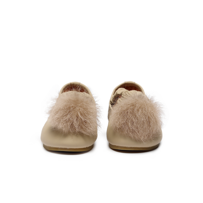 Izebella Ballerinas | Ivory Sheep Leather