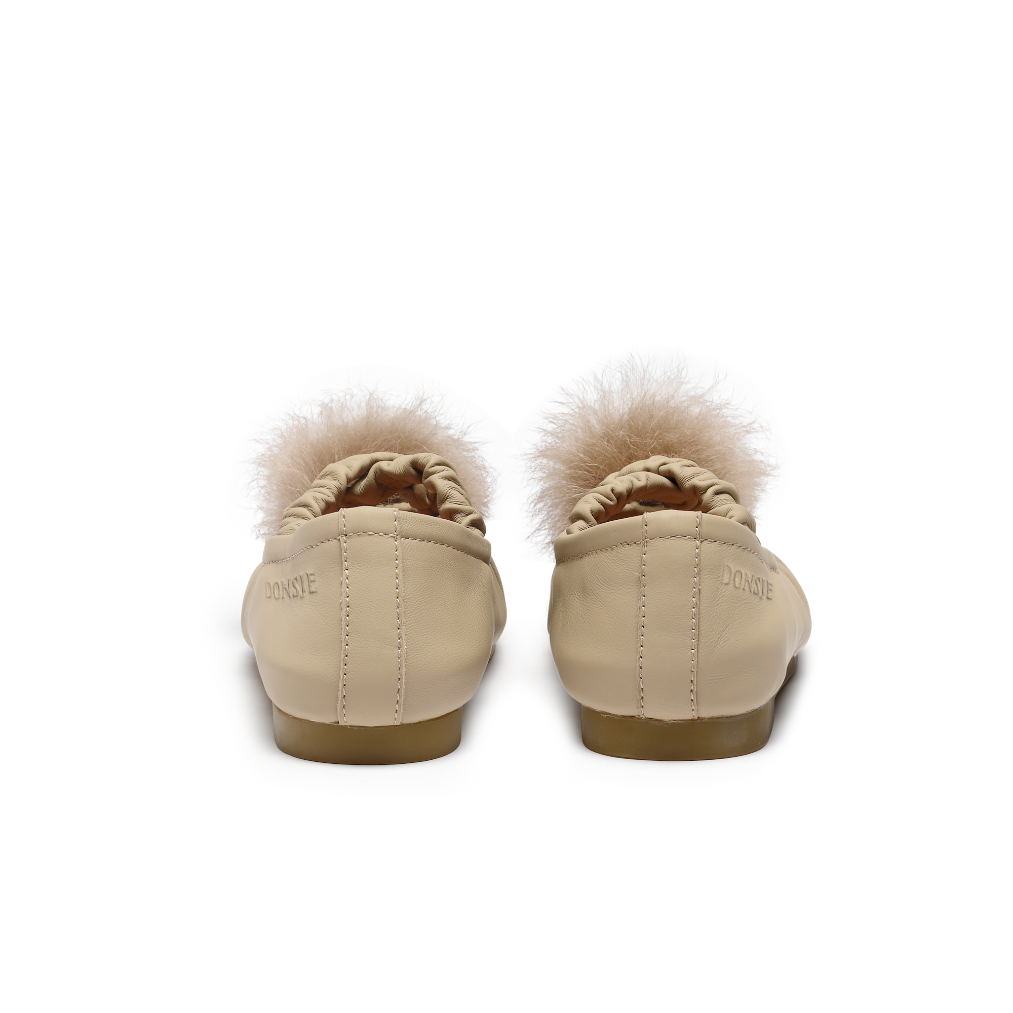 Izebella Ballerinas | Ivory Sheep Leather