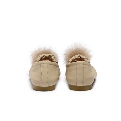 Izebella Ballerinas | Ivory Sheep Leather