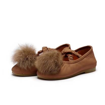 Izebella Ballerinas | Walnut Sheep Leather