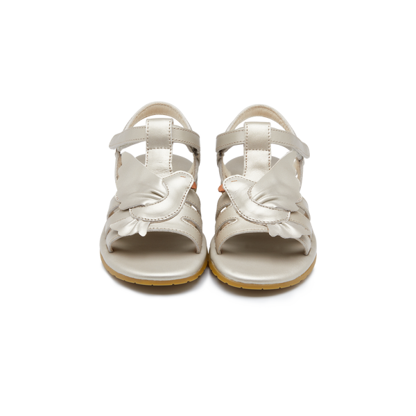 Fiyola Sandals | Dove | Off White Metallic Leather