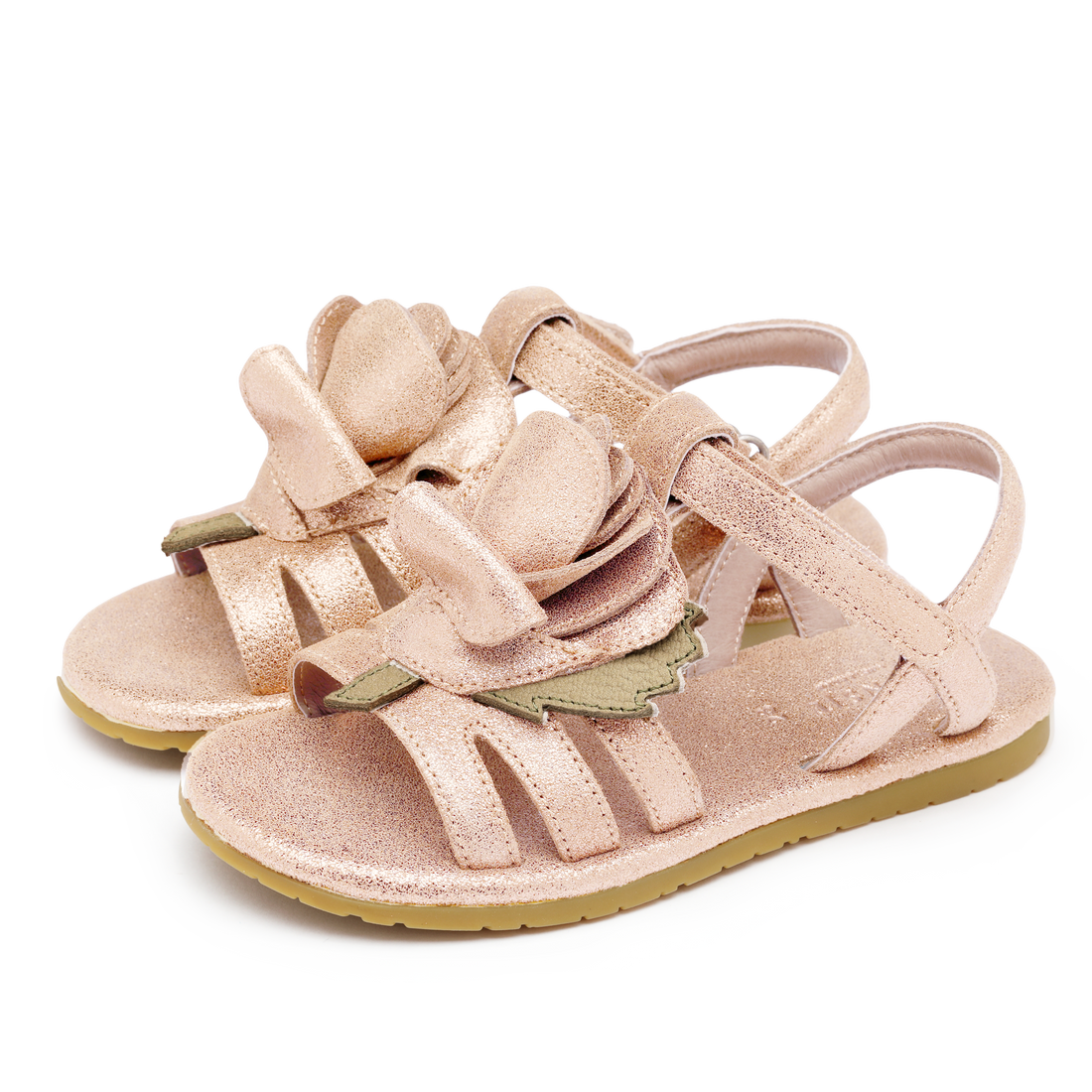 Fiyola Sandals | Rose | Powder Metallic Leather