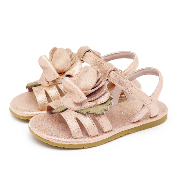 Fiyola Sandals | Rose | Powder Metallic Leather