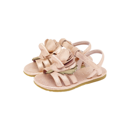 Fiyola Sandals | Rose | Powder Metallic Leather