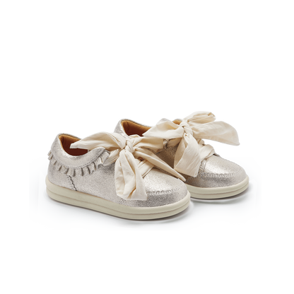Lexley Sneakers | Silver Metallic Leather