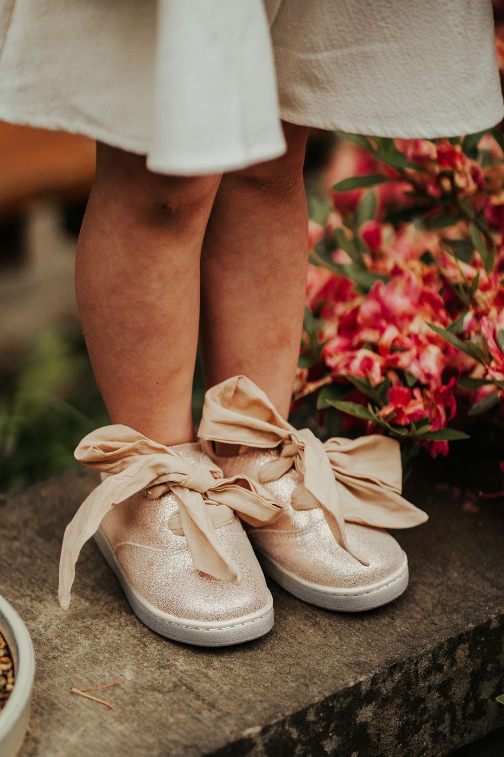 Emilia Organza Sneakers | Powder Metallic Leather