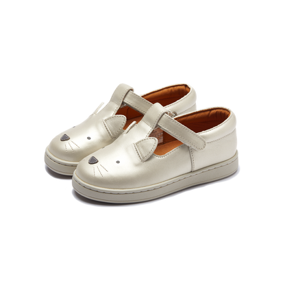 Esterre Shoes | Cat | Off White Metallic Leather