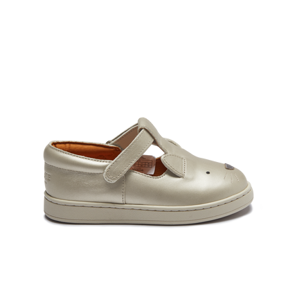 Esterre Shoes | Cat | Off White Metallic Leather