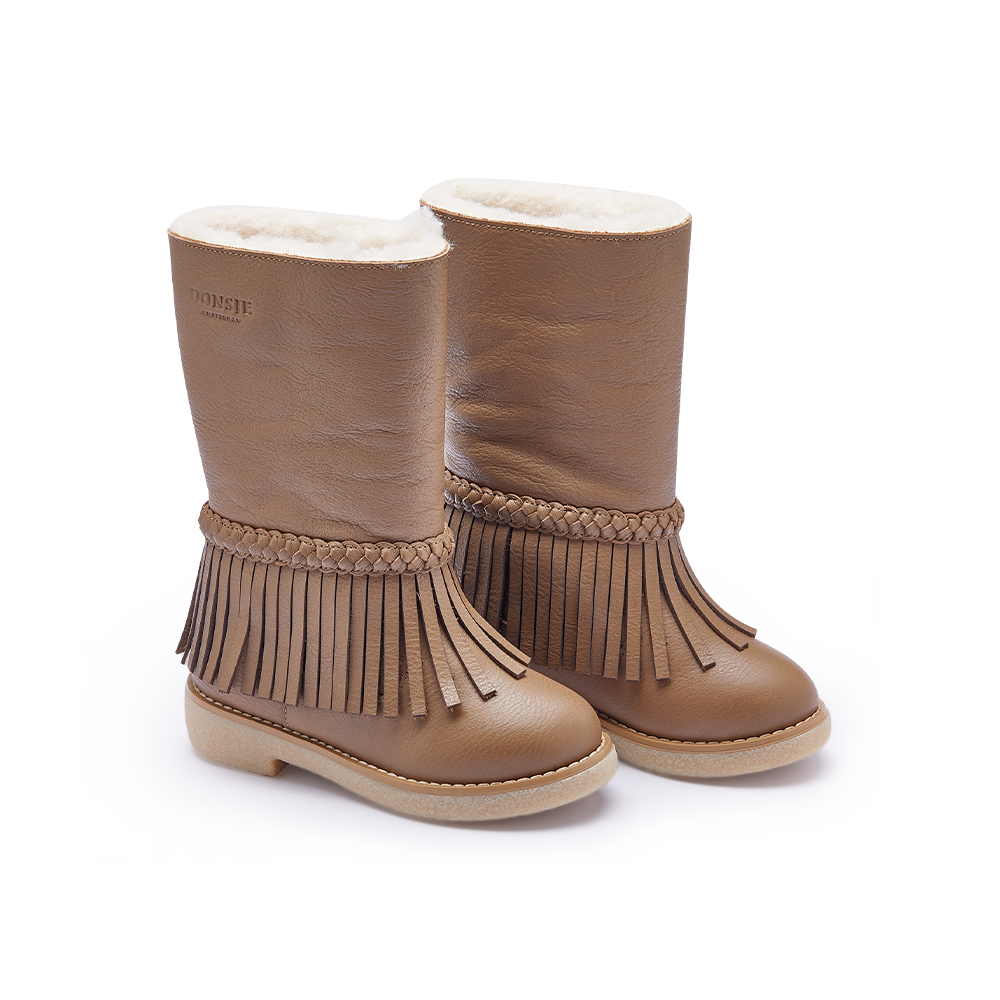 Daffy Boots | Lavender Brown Leather