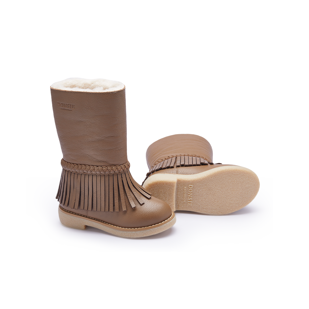 Daffy Boots | Lavender Brown Leather