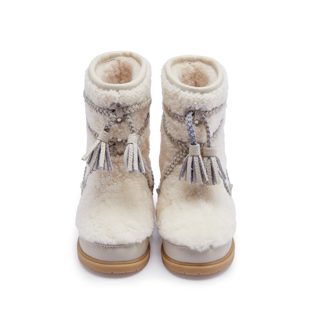 Myril Boots | Off White Curly Sheep Wool