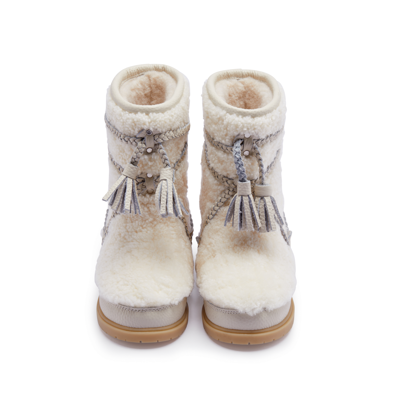 Myril Boots | Off White Curly Sheep Wool