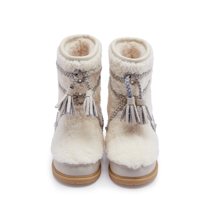 Myril Boots | Off White Curly Sheep Wool