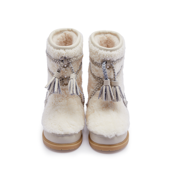 Myril Boots | Off White Curly Sheep Wool