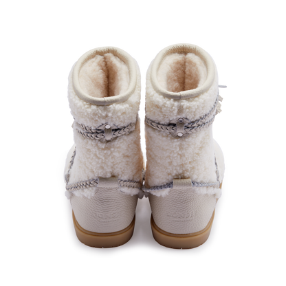 Myril Boots | Off White Curly Sheep Wool