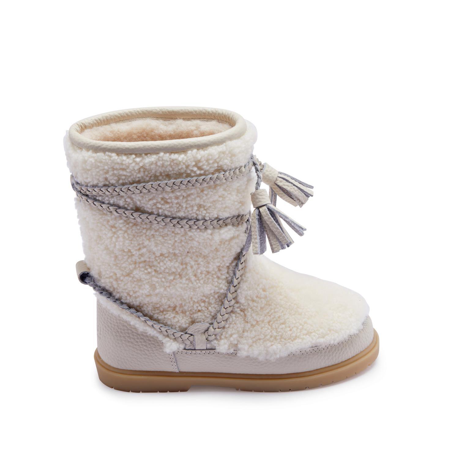 Myril Boots | Off White Curly Sheep Wool
