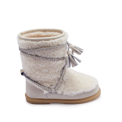 Myril Boots | Off White Curly Sheep Wool