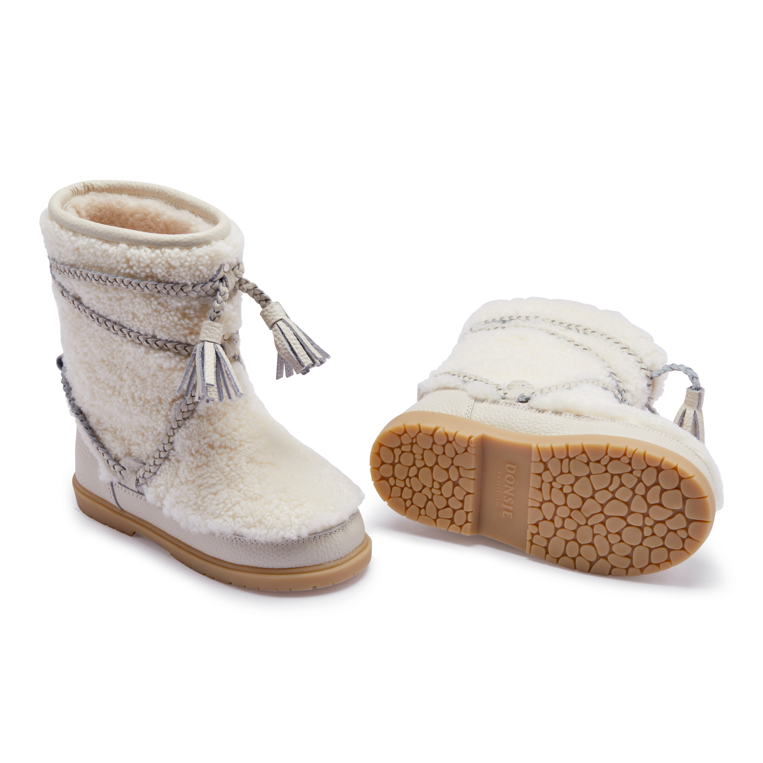 Myril Boots | Off White Curly Sheep Wool
