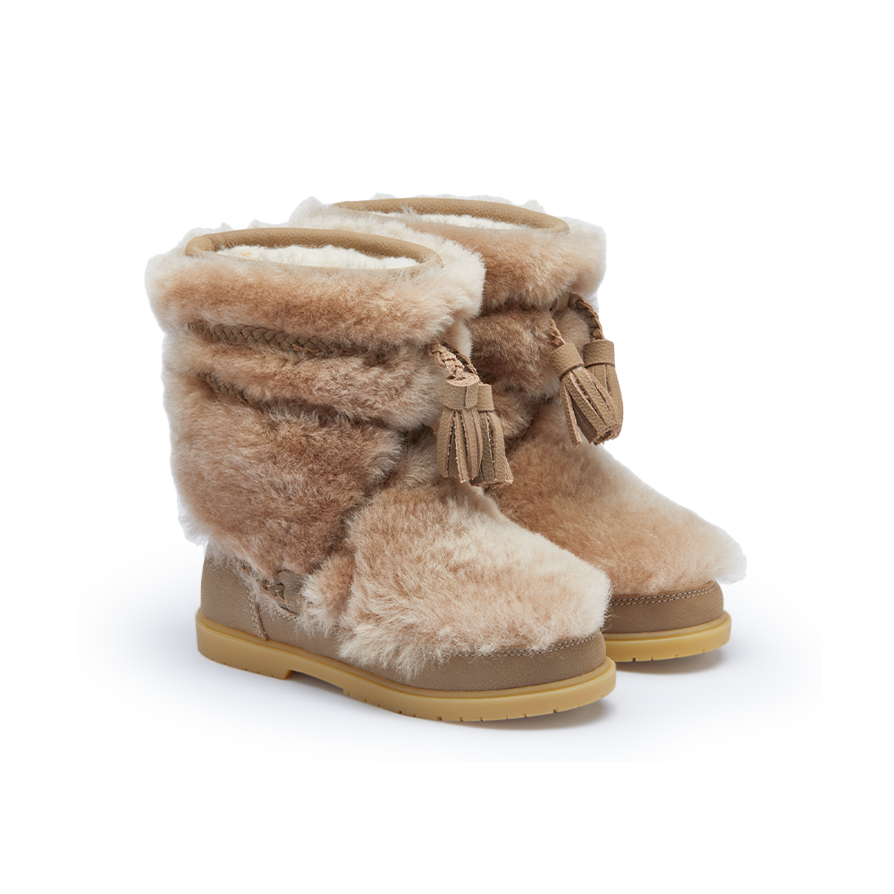Myril Boots | Light Beige Sheep Wool