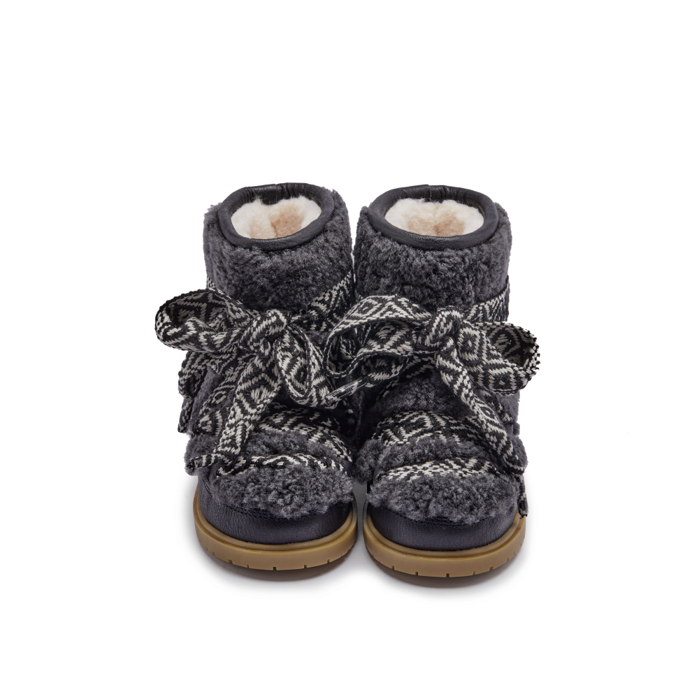 Walaya Boots | Navy Curly Sheep Wool