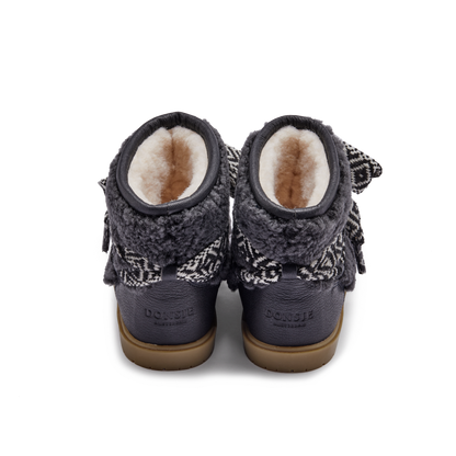 Walaya Boots | Navy Curly Sheep Wool