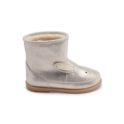 Xelly Boots | Bunny | Silver Metallic Leather