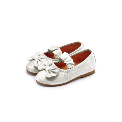 Mylah Ballerinas | Silver Metallic Leather