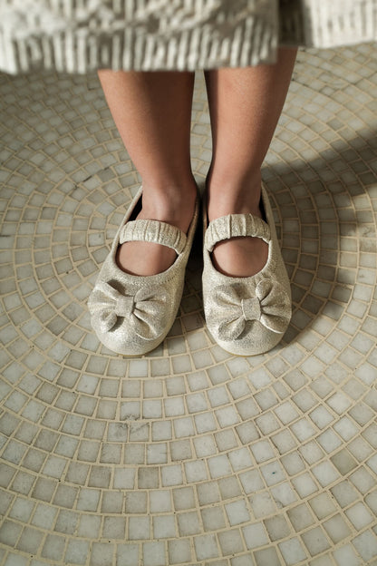 Mylah Ballerinas | Silver Metallic Leather