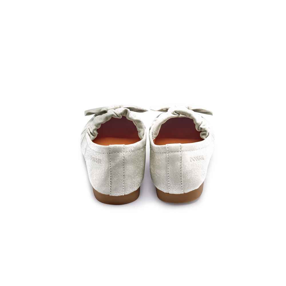 Mylah Ballerinas | Silver Metallic Leather