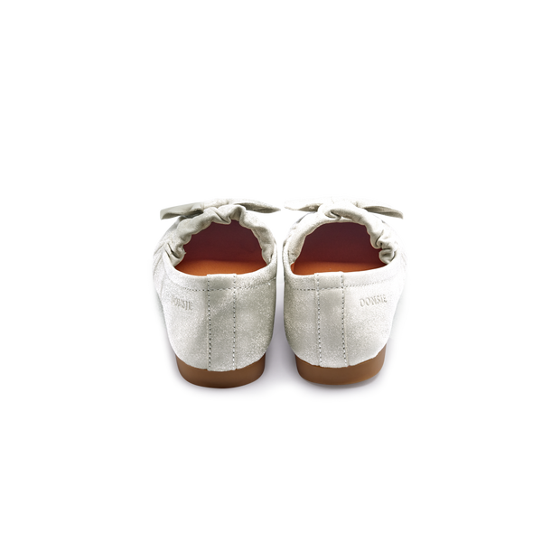 Mylah Ballerinas | Silver Metallic Leather