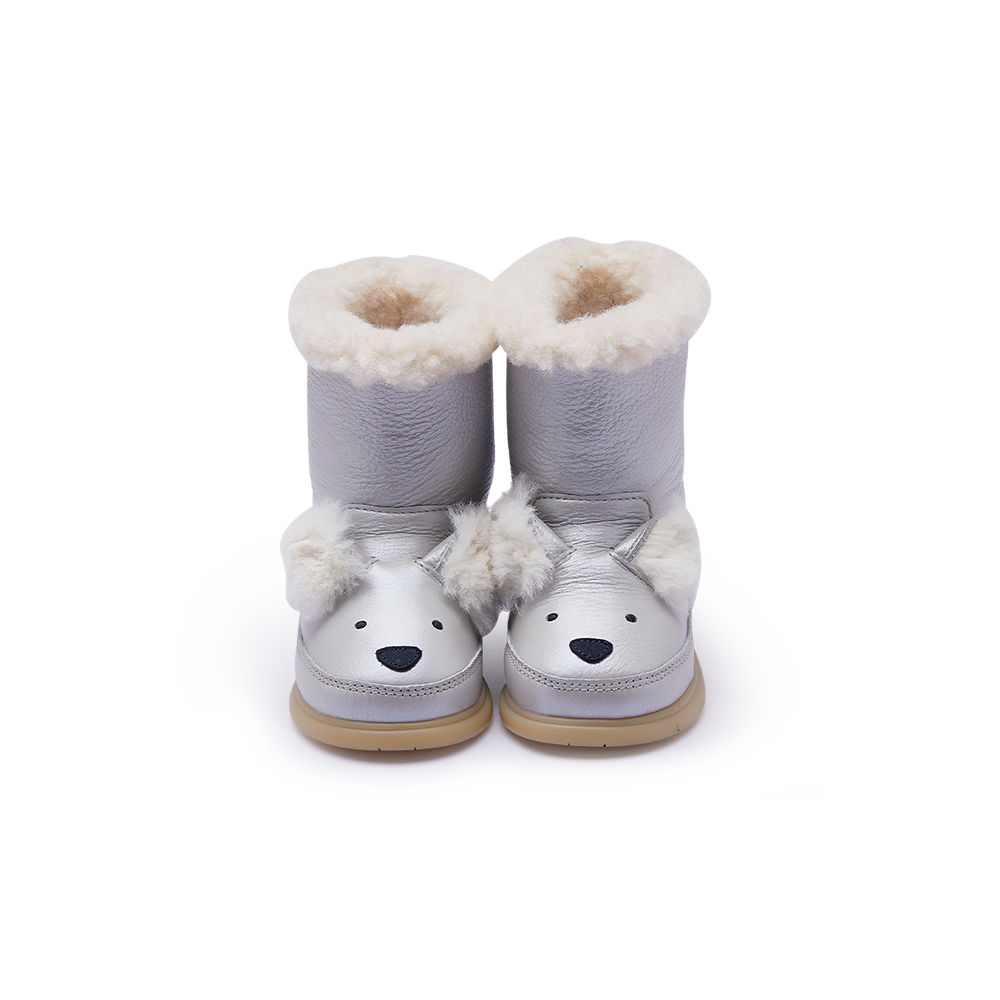 Deloniek Boots | Polar Fox | Silver Blue Metallic Leather