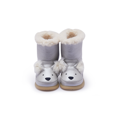 Deloniek Boots | Polar Fox | Silver Blue Metallic Leather
