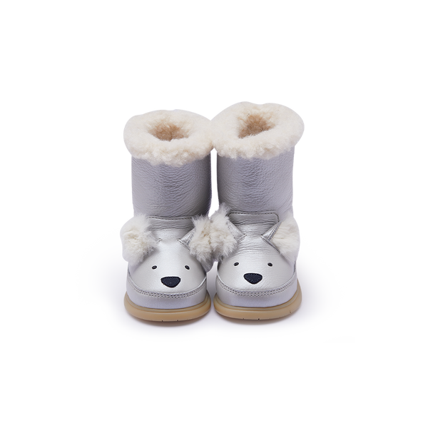 Deloniek Boots | Polar Fox | Silver Blue Metallic Leather