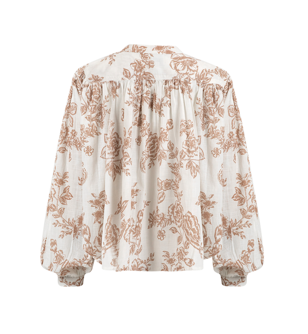 Rose Uma Blouse | Cream - Rose Flowers