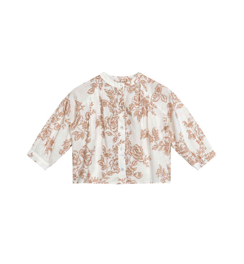 Rose Mini Uma Blouse | Cream - Rose Flowers