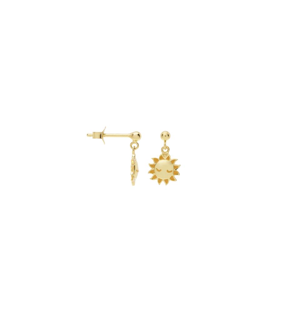Single Rays of Sun Stud | Yellow Gold