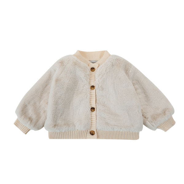 Manita Cardigan | Off White Teddy