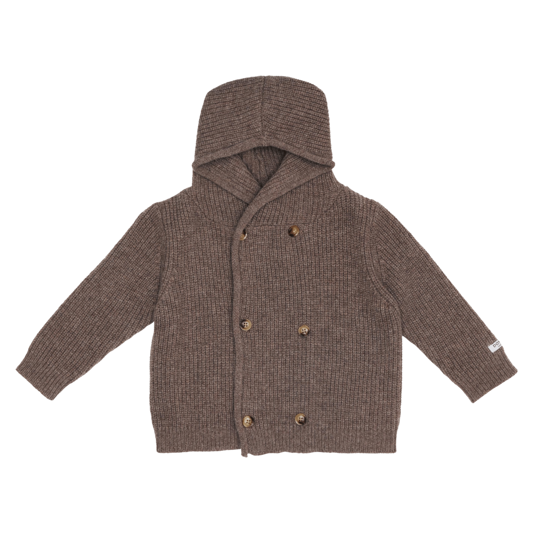 Tristan Merino Wool Cardigan | Dark Taupe Melange