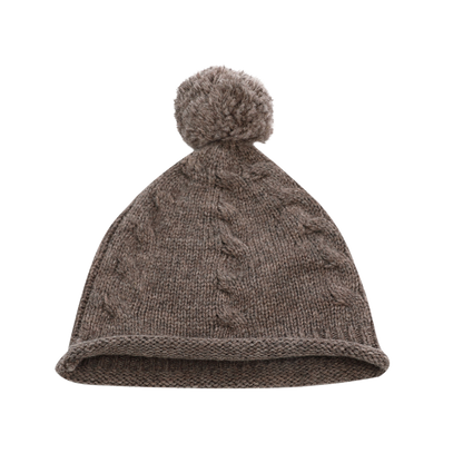 Fofo Merino Wool Hat | Dark Taupe Melange