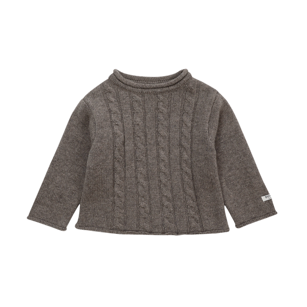 Meri Merino Wool Sweater | Dark Taupe Melange